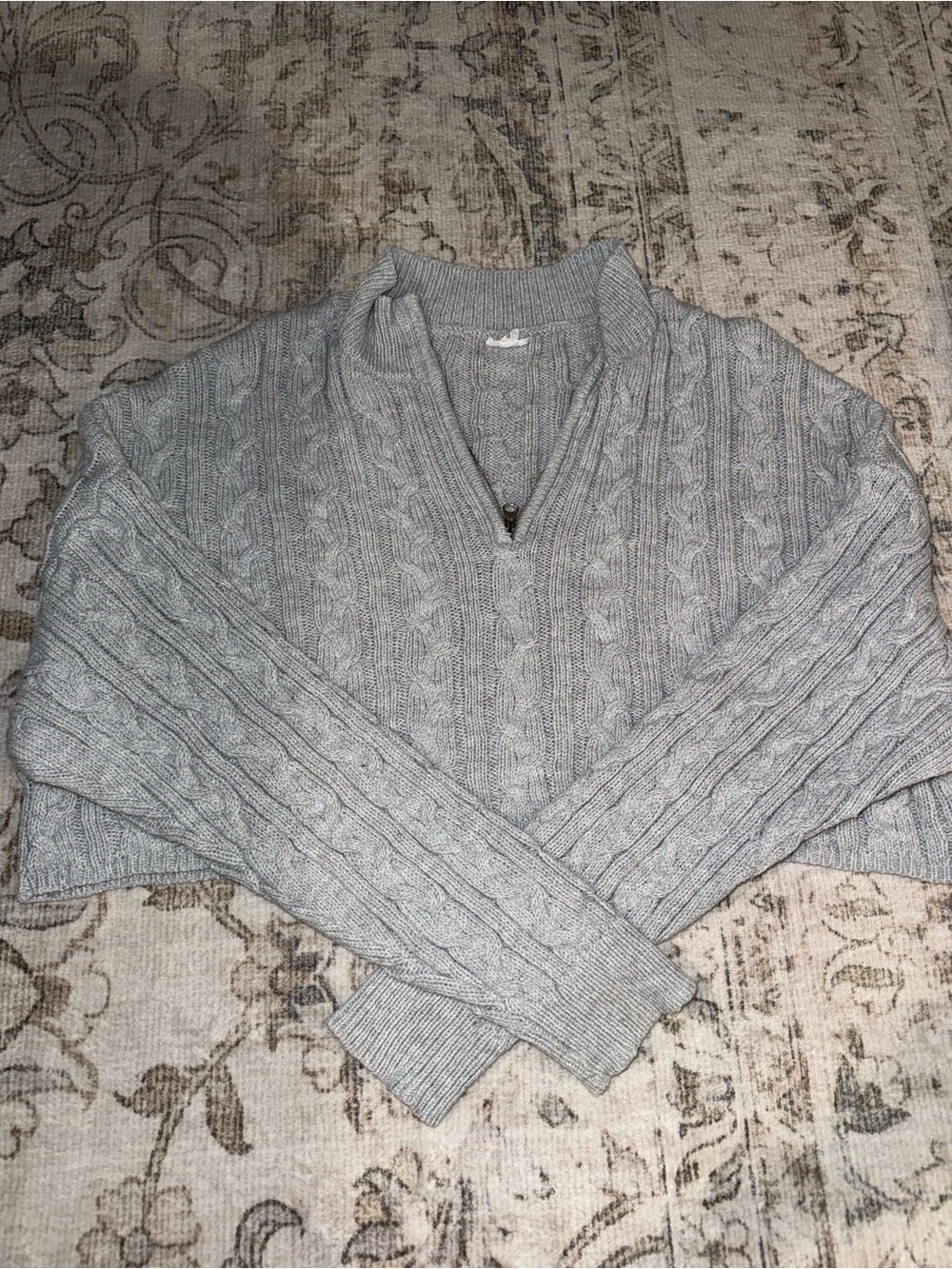 Garage Cropped Zip Up Sweater